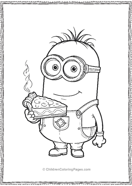 A Minion Holding A Slice Of Pie With Steam Rising Free PDF Printable