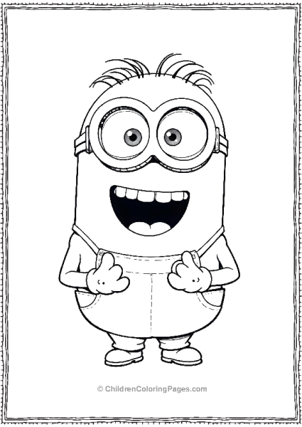 A Minion Laughing With Hands On Its Belly Free PDF Printable