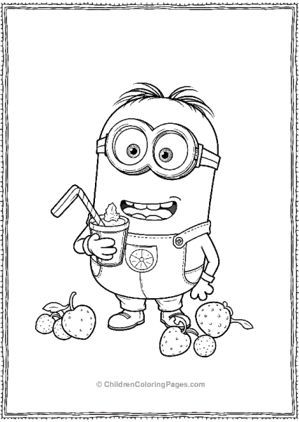 A Minion Making A Smoothie Blending Fruits Free PDF Printable