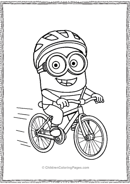 A Minion Riding A Bicycle Pedaling Fast With Joy Free PDF Printable