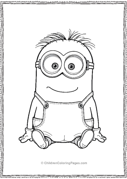 A Minion Sitting Down With Legs Stretched Out Free PDF Printable