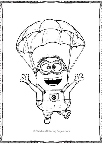 A Minion Skydiving With A Wide Excited Grin Free PDF Printable