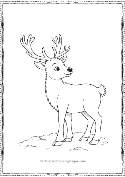 A Reindeer Calf Standing Beside Its Mother Looking Free PDF Printable