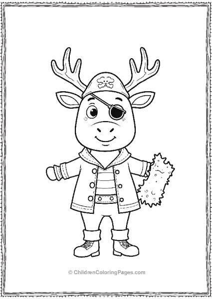 A Reindeer Dressed As A Pirate With A Hat Free PDF Printable