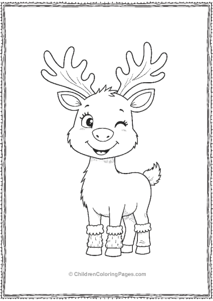 A Reindeer Making A Smiley Wink While Wearing Mismatched Socks Free PDF Printable