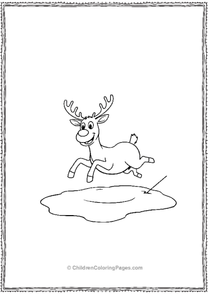 A Reindeer Slipping On Ice Legs Flailing With A Surprise Free PDF Printable