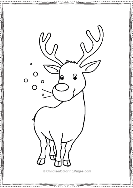 A Reindeer Sneezing Loudly Blowing Snowflakes Free PDF Printable