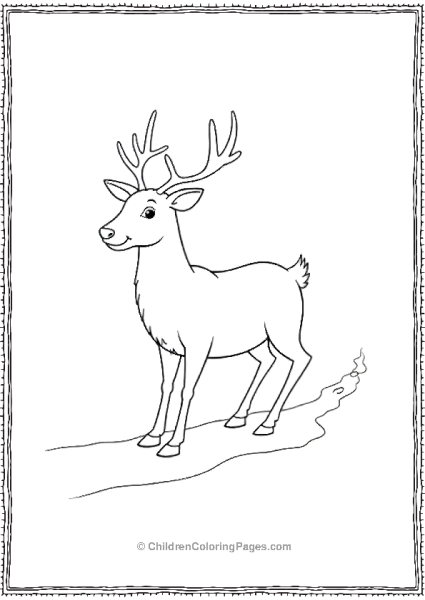 A Reindeer Trudging Through Deep Snow Free PDF Printable