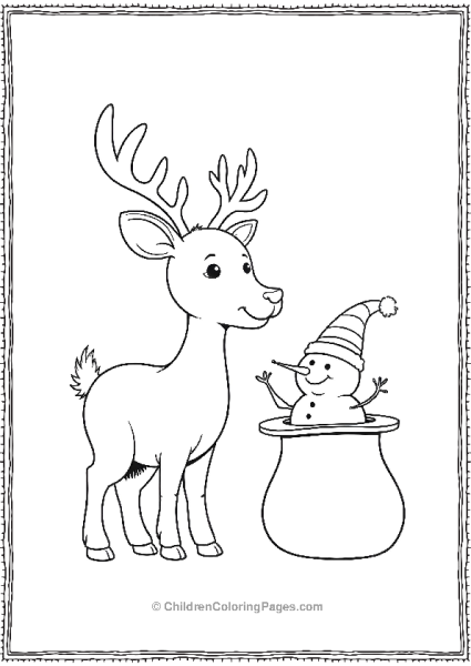 A Reindeer Wearing A Magicians Hat And Pulling A Train Free PDF Printable