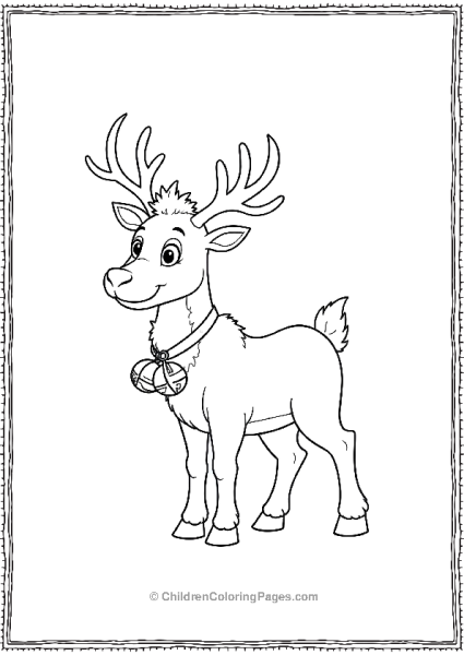 A Reindeer With Jingle Bells Free PDF Printable