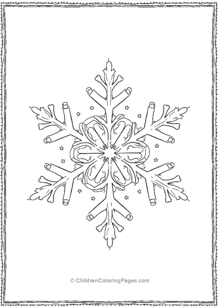 A Snowflake With Vine Like Element Free PDF Printable