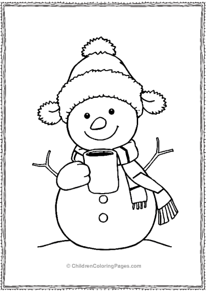 A Snowman Wearing A Big Fuzzy Winter Hat With Ears Free PDF Printable