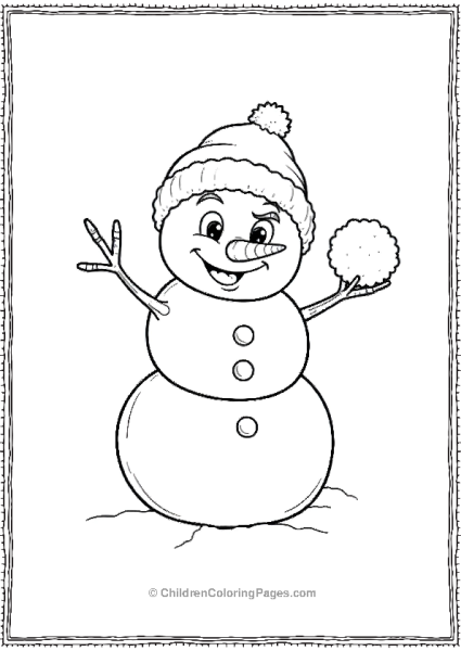 A Snowman With A Mischievous Grin And One Eyebrow Free PDF Printable