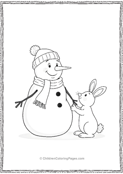 A Snowman With A Scarf Happily Holding Hands Free PDF Printable