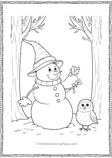 A Snowman With A Wizards Hat And A Tiny Wand Free PDF Printable