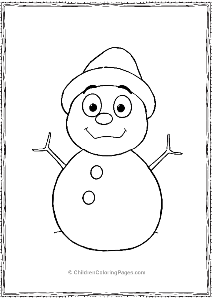 A Snowman With Exaggerated Wide Eyes And Surprise Free PDF Printable