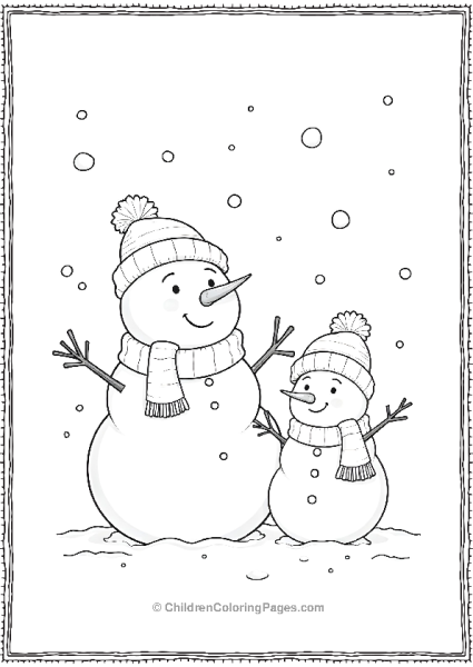 A Snowman With Family Free PDF Printable