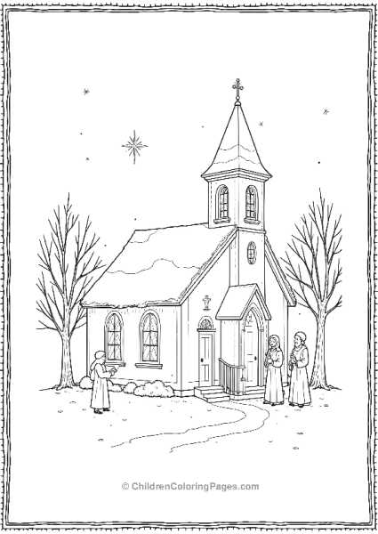 A Snowy Church Free PDF Printable