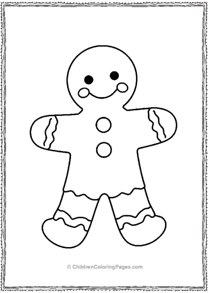 A Traditional Gingerbread Man With Three Buttons Free PDF Printable