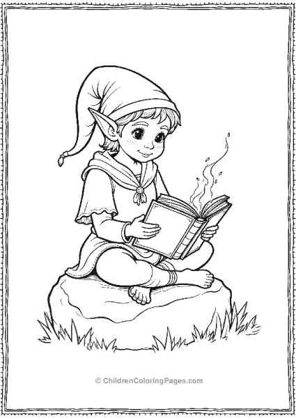 A Wise Forest Elf Sitting Cross Legged On A Rock Free PDF Printable