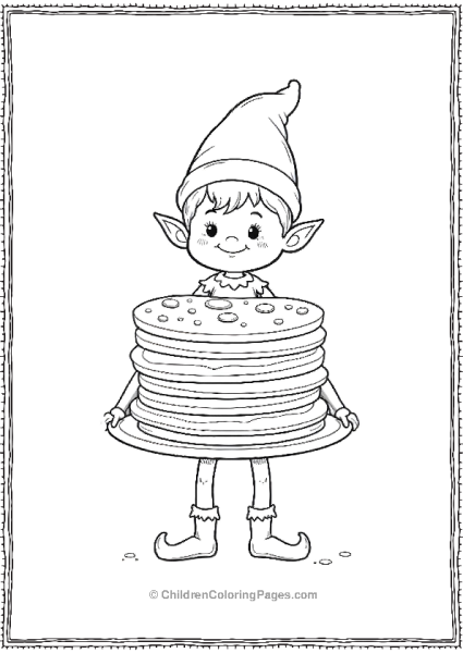 An Elf Balancing A Huge Stack Of Pancakes Free PDF Printable