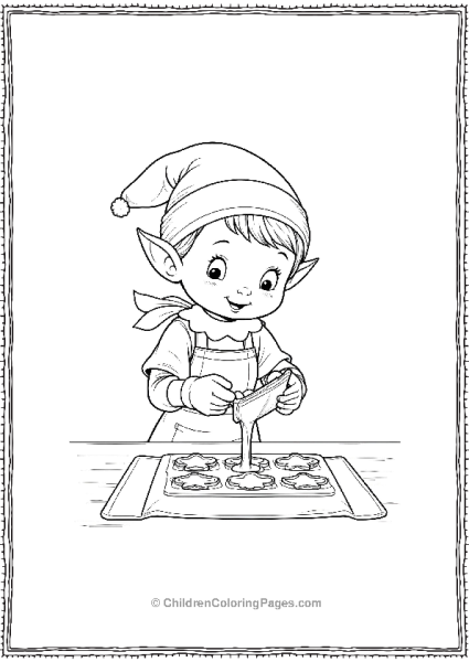 An Elf Making Holiday Shaped Chocolates Free PDF Printable