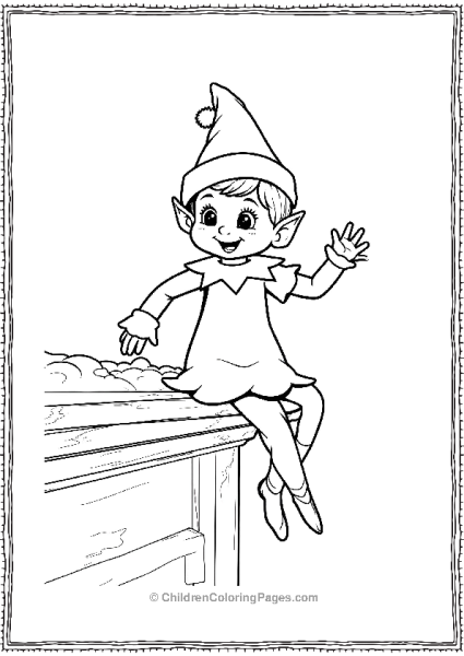 An Elf On The Shelf Dangling One Leg Off The Edge Free PDF Printable