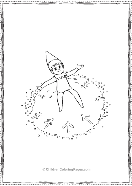 An Elf On The Shelf Making Snow Angels In A Pile Of Snow Free PDF Printable