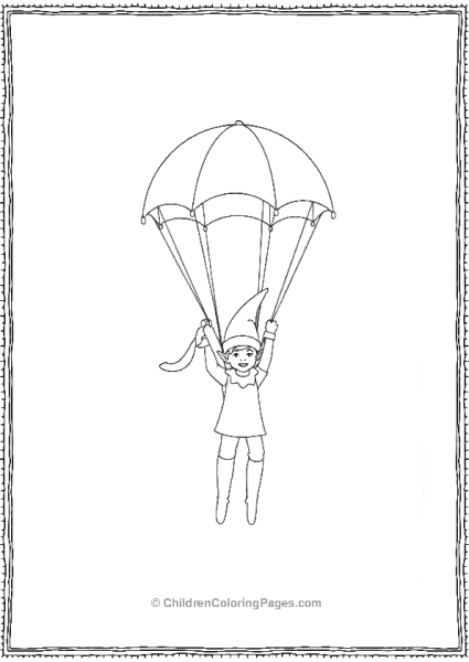 An Elf On The Shelf Parachuting From A Shelf Free PDF Printable