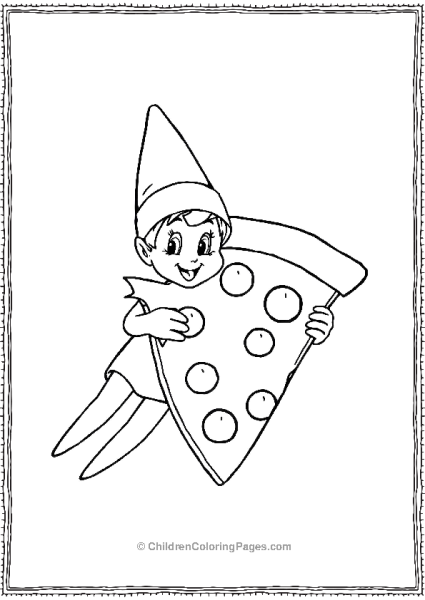 An Elf On The Shelf Peeking From Behind A Slice Free PDF Printable