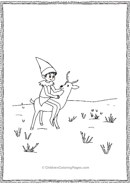 An Elf On The Shelf Playing With Reindeer In A Snowy Free PDF Printable