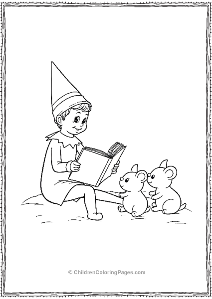 An Elf On The Shelf Reading A Christmas Story To A Child Free PDF Printable