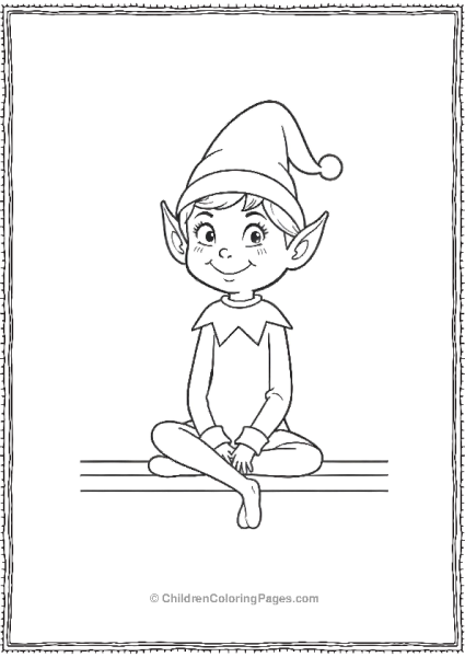 An Elf On The Shelf Sitting Cross Legged Free PDF Printable