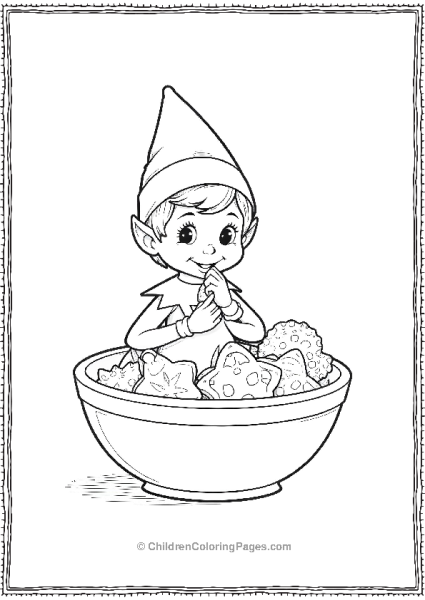 An Elf On The Shelf Sitting In A Christmas Bowl Free PDF Printable