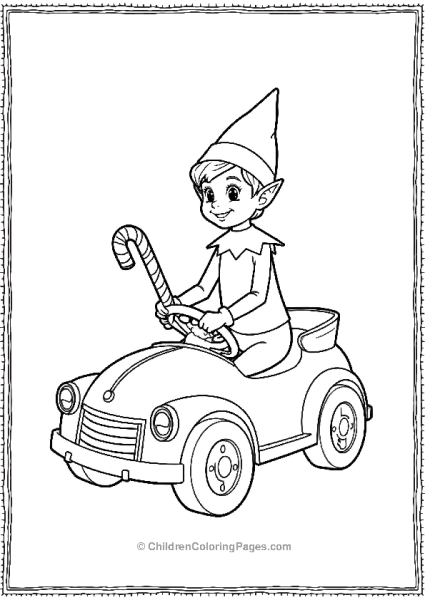 An Elf On The Shelf Sitting On A Toy Car Free PDF Printable