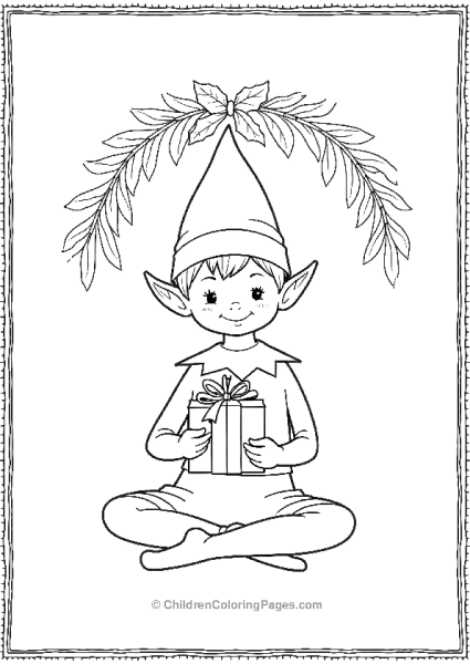 An Elf On The Shelf Sitting Under Mistletoe Free PDF Printable