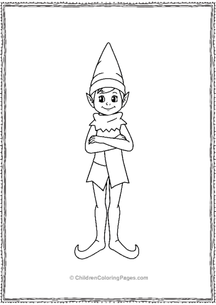 An Elf On The Shelf Standing Straight With Arms Crossed Free PDF Printable