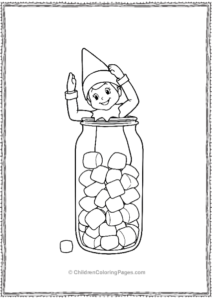 An Elf On The Shelf Stuck Upside Down In A Jar Of Cookies Free PDF Printable