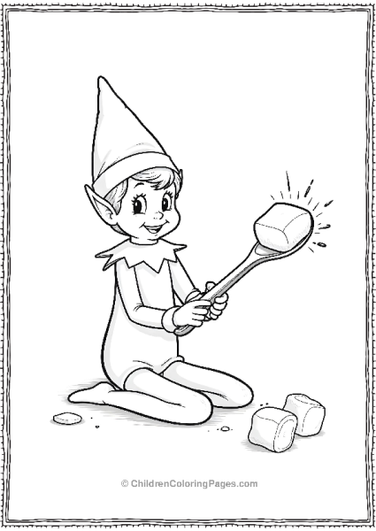 An Elf On The Shelf Using A Spoon As A Catapult Free PDF Printable