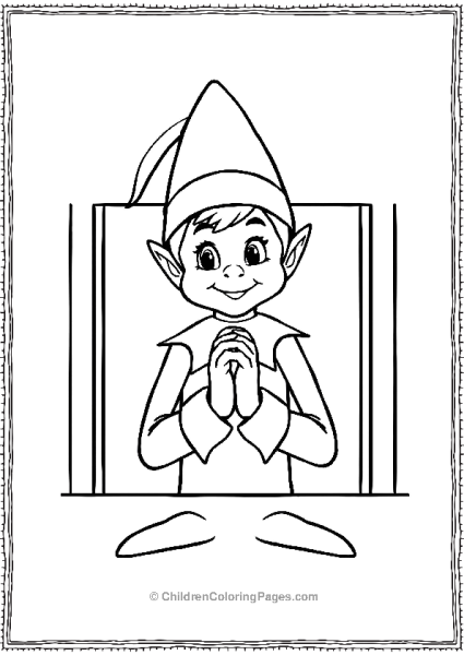 An Elf On The Shelf With Hands Clasped Free PDF Printable