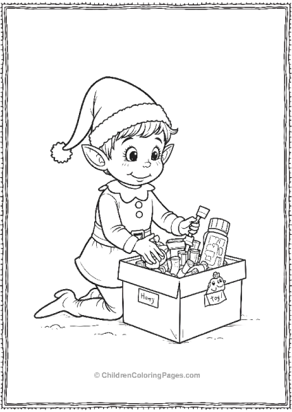 An Elf Organizing Toy Supplies Free PDF Printable