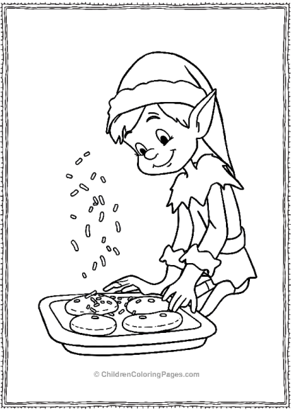 An Elf Using Magic To Float Holiday Sprinkles Free PDF Printable