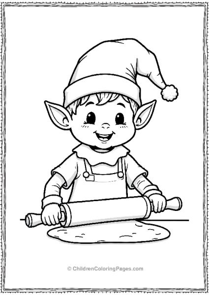 An Elf Wearing A Chefs Hat Holding A Rolling Pin Free PDF Printable