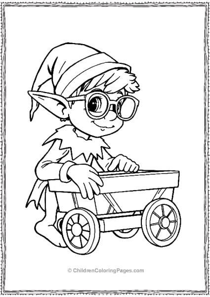 An Elf Wearing Oversized Glasses Carefully Attaching Free PDF Printable