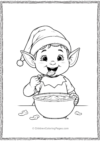 An Elf With A Big Smile Tasting Frosting Free PDF Printable