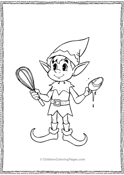 An Elf With A Whisk And Chocolate Covered Treats Free PDF Printable