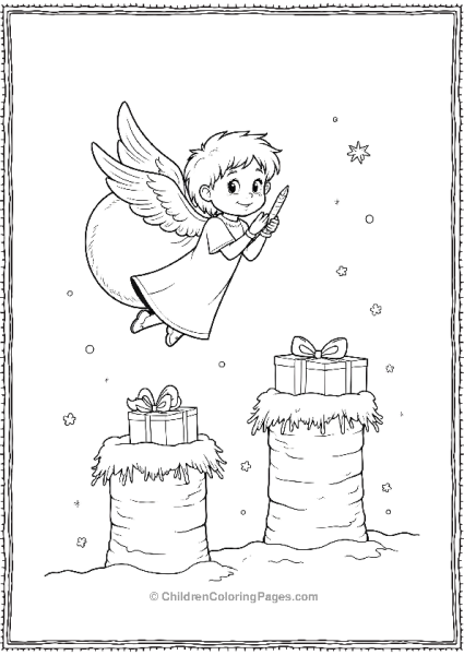 Angel With A Sack Of Gifts Free PDF Printable