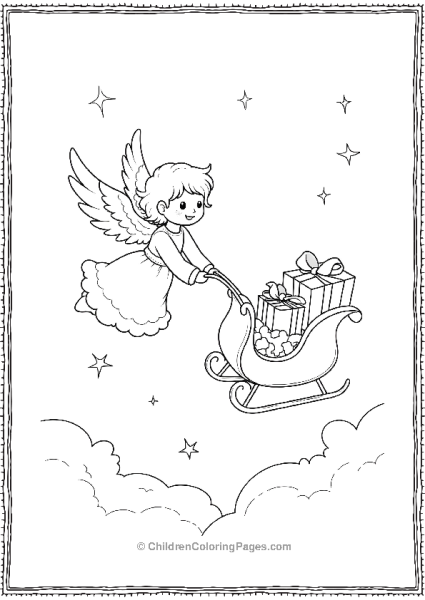 Angels Delivering Presents Free PDF Printable