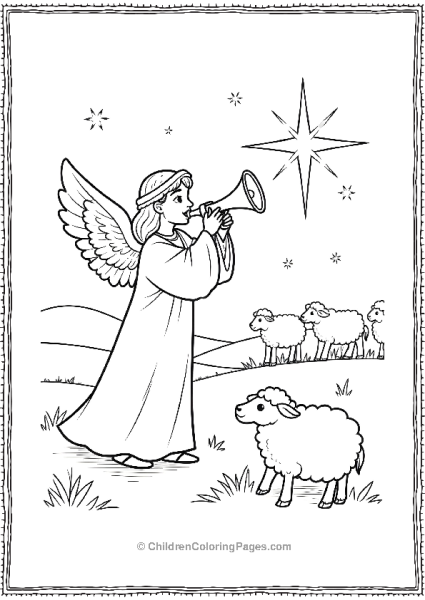 Angels On Christmas Announcing The Good News To Shepherds Free PDF Printable