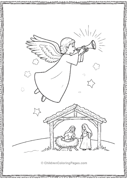 Angels On Christmas Announcing The Nativity Free PDF Printable